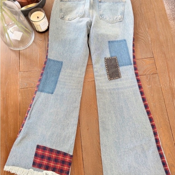 Free People We The Free Patchwork Flare Jeans Womens 30 Blue NWT - Picture 4 of 7